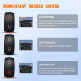 Arrows Motor Polarity Reverse Momentary Rocker Switch DPDT 20A 12V 24V 7PIN (ON) Off (ON) Toggle Wire Up Down Carling for Car Boat Truck Linear Actuator Trailer