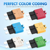 6PCS Circuit Breaker Manual Resettable Fuse Assortment Kit 12V-32V Low Profile ATO ATC Standard Regular 5A 10A 15A 20A 25A 30A Blade Fuses for Automotive Cars Trucks SUV Boat