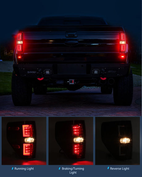 Taillight Assembly Compatible with 2009 2010 2011 2012 2013 2014 Ford F150 Incandescent Type Styleside Upgrade LED Tube tail lights; Rear Brake Lamps