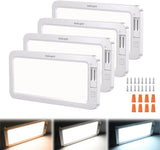 LED Interior Light 4PCS 12.5 Inch 3 Color Ceiling Light | 96LEDs with Dimmable 3100K to 6500K Lighting Memory Function and 12V-30V Compatibility for RV Enclosed Cargo Trailer Van Boat
