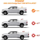 Truck Bed Tonneau Cover Soft Tri-fold Fits for 2002-2024 Dodge Ram 1500/2003-2025 Dodge Ram 2500 3500-6.4ft
