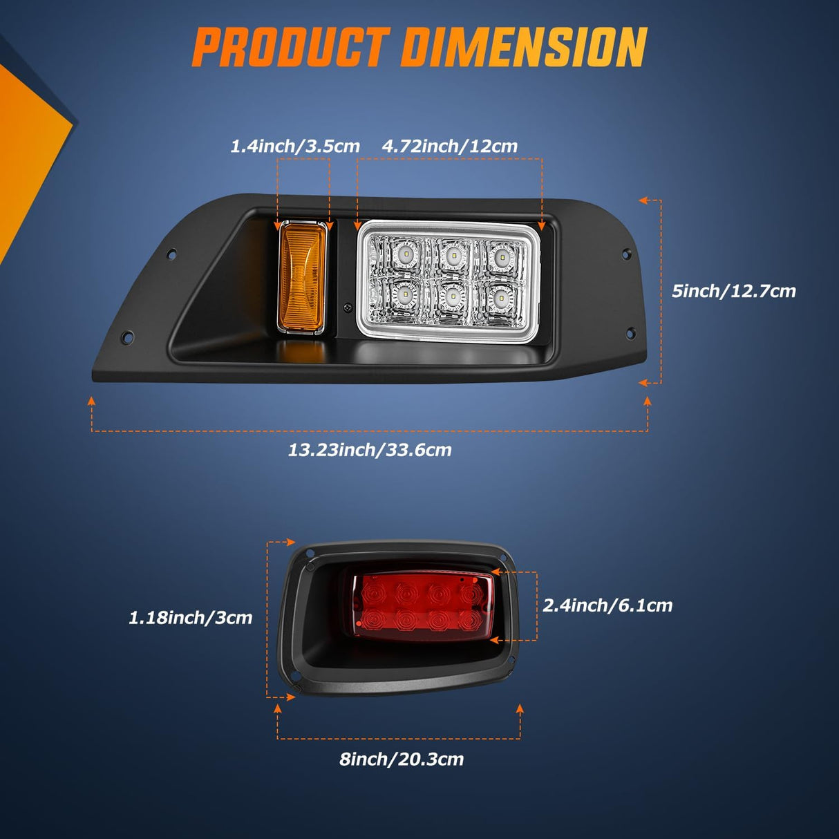 Golf Cart LED Light Kit 12V Stop Brake Turn Signal EZGO TXT | Headlight Taillight Horn Waterproof Plug and Play Complete Upgrade Kit for 1996-2013 EZGO TXT Electric Carts