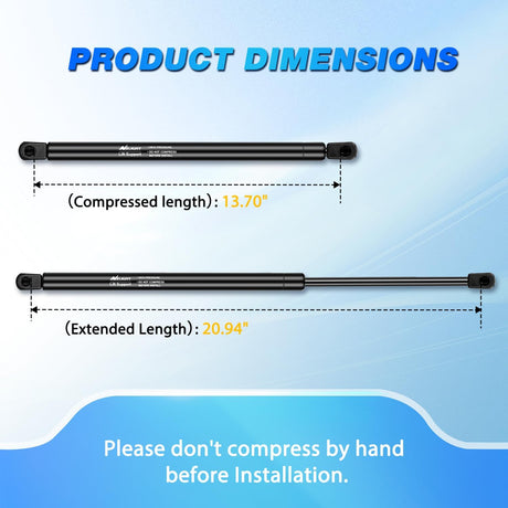 Rear Hatch Struts 6648 for Honda Pilot 2009-2015, Tailgate Lift Supports Rear Door Shocks 21 Inch, 2PCS Set Rod