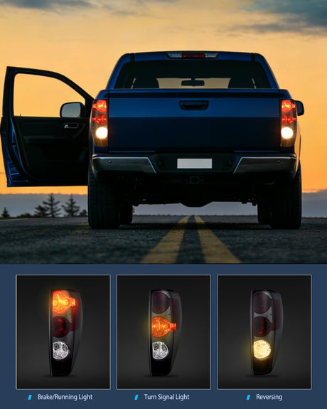Taillight Assembly Compatible with 2004 2005 2006 2007 2008 2009 2010 2011 2012 Chevy Colorado GMC Canyon 2006-2008 Isuzu Tail Light Rear Lamp OE Style Passenger Side Smoke Red Lens