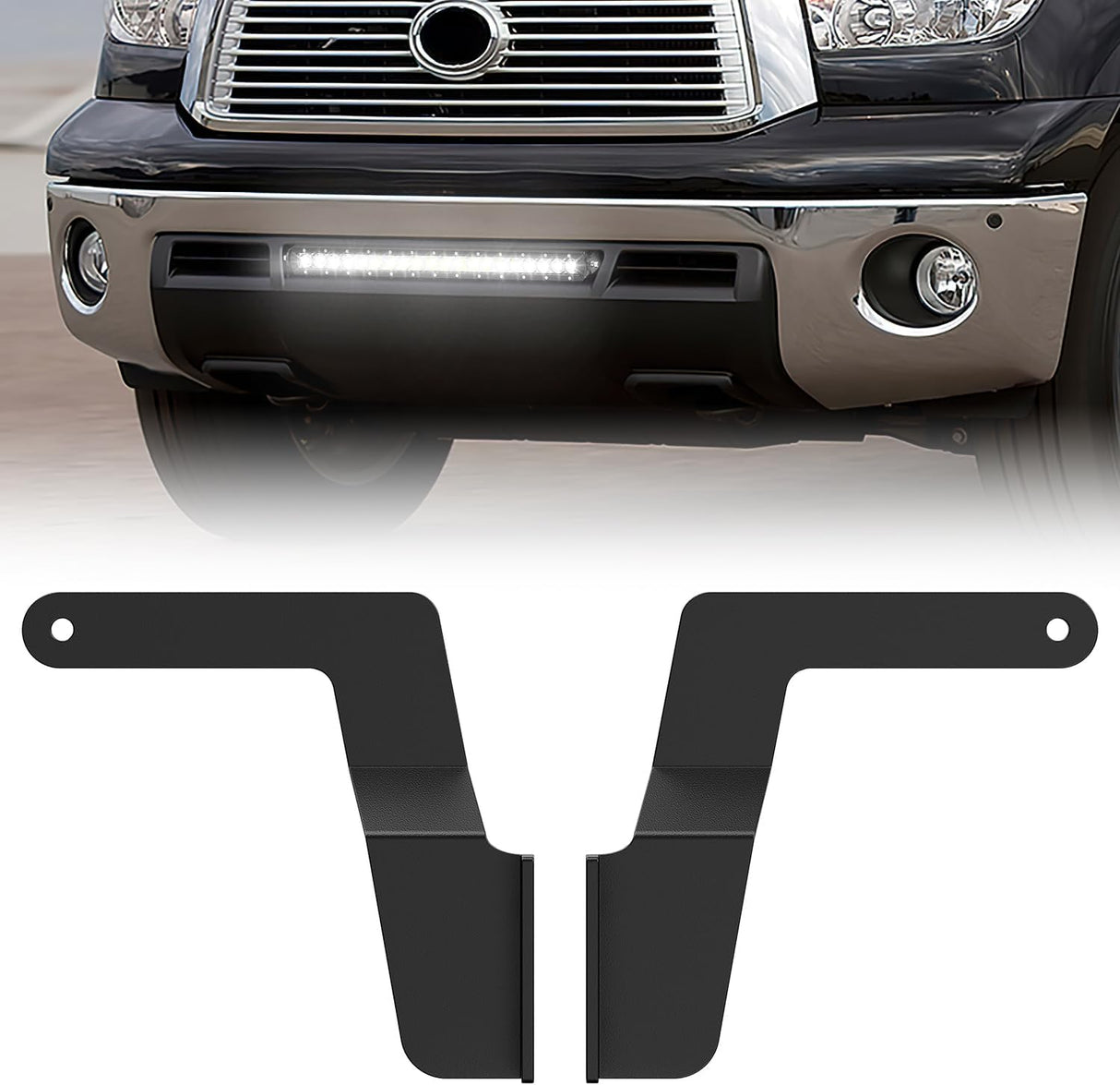 Hidden Bumper Mounting Bracket for 2007-2013 Toyota Tundra | Designed for 25 Inch Single Row Straight LED Light Bar,Heavy-Duty Steel,Front Lower Hidden Bumper Brackets
