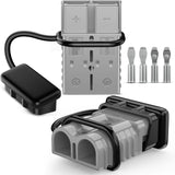 Anderson Connector 350AMP 2/0AWG Anderson Plug 12V-36V Battery Quick Connect/Disconnect Wire Harness Plugs Connectors Kit for 2/0 Gauge Cables Car ATV Trailer Towing Winch Motor, 2 Pack Grey