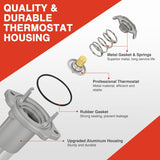 Aluminium Thermostat Housing Assembly Fit for Chevy Colorado GMC Canyon 04-12 Hummer H3T 06-10 Isuzu i-280 i-290 i-350 i-370 06-08 Engine Coolant Thermostat Housing for Car 15-11073 12622316