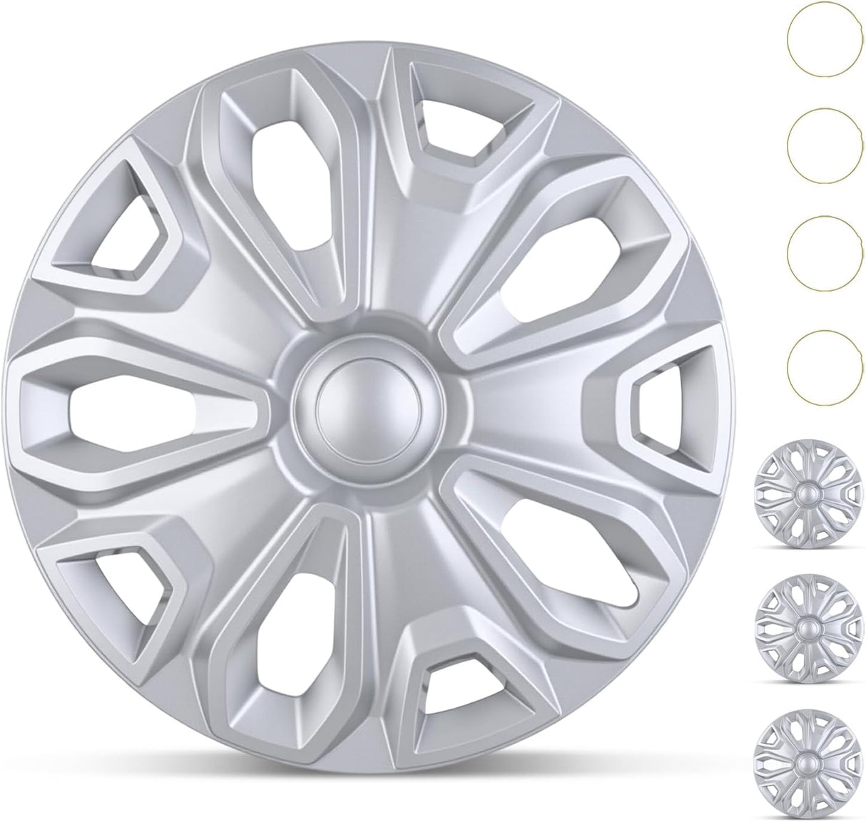Wheel Cover Hubcaps 16 Inch for Ford Transit 150 250 350 350HD 2015 16 17 18 19 20 21 22 23 24 2025 Steel Wheel with 5 Lug 16 Hub Caps Set of 4 Rim Protector Wheel Covers Replacement, Silver