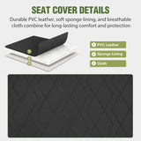 Golf Cart Seat Covers 2PCS Black Leather Club Car Precedent | Waterproof Leather No Staple Design All Season Protection Sun Scratch Resistant Cover Fits 2004-2019 Club Car Precedent