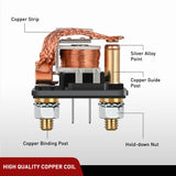 2PC 120A Starter Relay 4 Pin Split Relays Switch 12V Continuous SPST High Current 4 Terminal Car Starter Control w/Copper Wire Lugs for Automotive Car Truck Camper