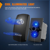 Radio Rocker Switch Led Light Bar 5 Pin Laser On Off SPST Switches 20A/12V 10A/24V Blue with Jumper Wires Set for Cars Trucks Boats ATVs UTVs RVs