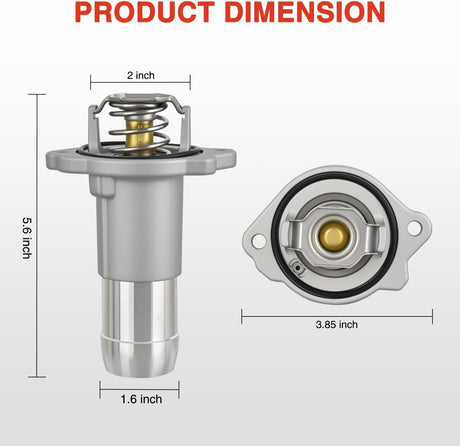 Aluminium Thermostat Housing Assembly Fit for Chevy Colorado GMC Canyon 04-12 Hummer H3T 06-10 Isuzu i-280 i-290 i-350 i-370 06-08 Engine Coolant Thermostat Housing for Car 15-11073 12622316