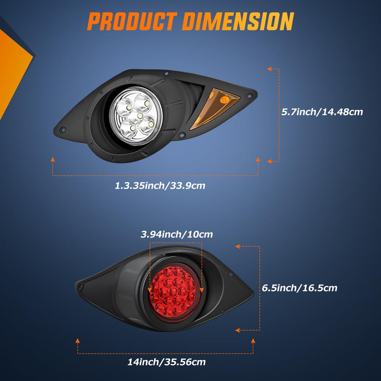 Golf Cart LED Light Kit 12V Stop Brake Turn Signal Yamaha Drive G29 | Headlight Taillight Horn Waterproof Plug and Play Complete Upgrade Kit for 2007-Up Yamaha Drive G29 Electric Carts