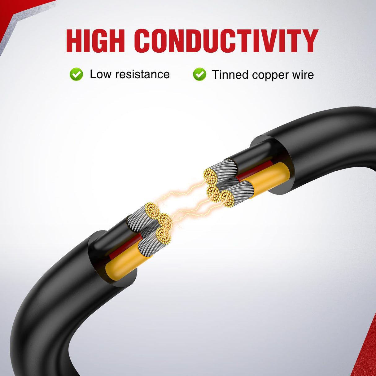 50FT 18AWG 3 Conductor Electrical Wire Tinned Oxygen Free Copper Red Black Yellow 3 Wires Parallel 600V DC Flexible PVC Case Extension Cords for LED Strips Lamps Lighting