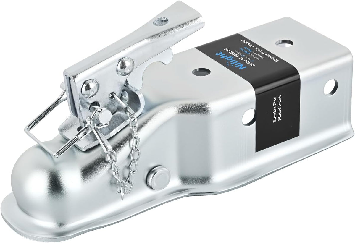 Straight Trailer Coupler with Security Latch&Chain for 2-Inch Hitch ...