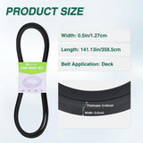 GX21833 Deck Belt for John Deere 48 inch Mower Deck Drive Belt 1/2 Inch x 141 Inch Lawn Mower Belts for John Deere D140 D120 D150 D160 L120 L145 L155 LA130 Z255 Z355 Z355E Durable Aramid Cord #GX20571