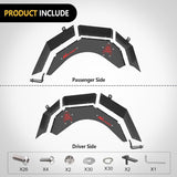 TJ Rear Inner Fender Liners Fit for 1997 1998 1999 2000 2001 2002 2003 2004 2005 2006 Jeep Wrangler TJ & LJ 2PCS Offroad Powder Coated Steel Splash Mud Guard Wheel Well Liner Covers