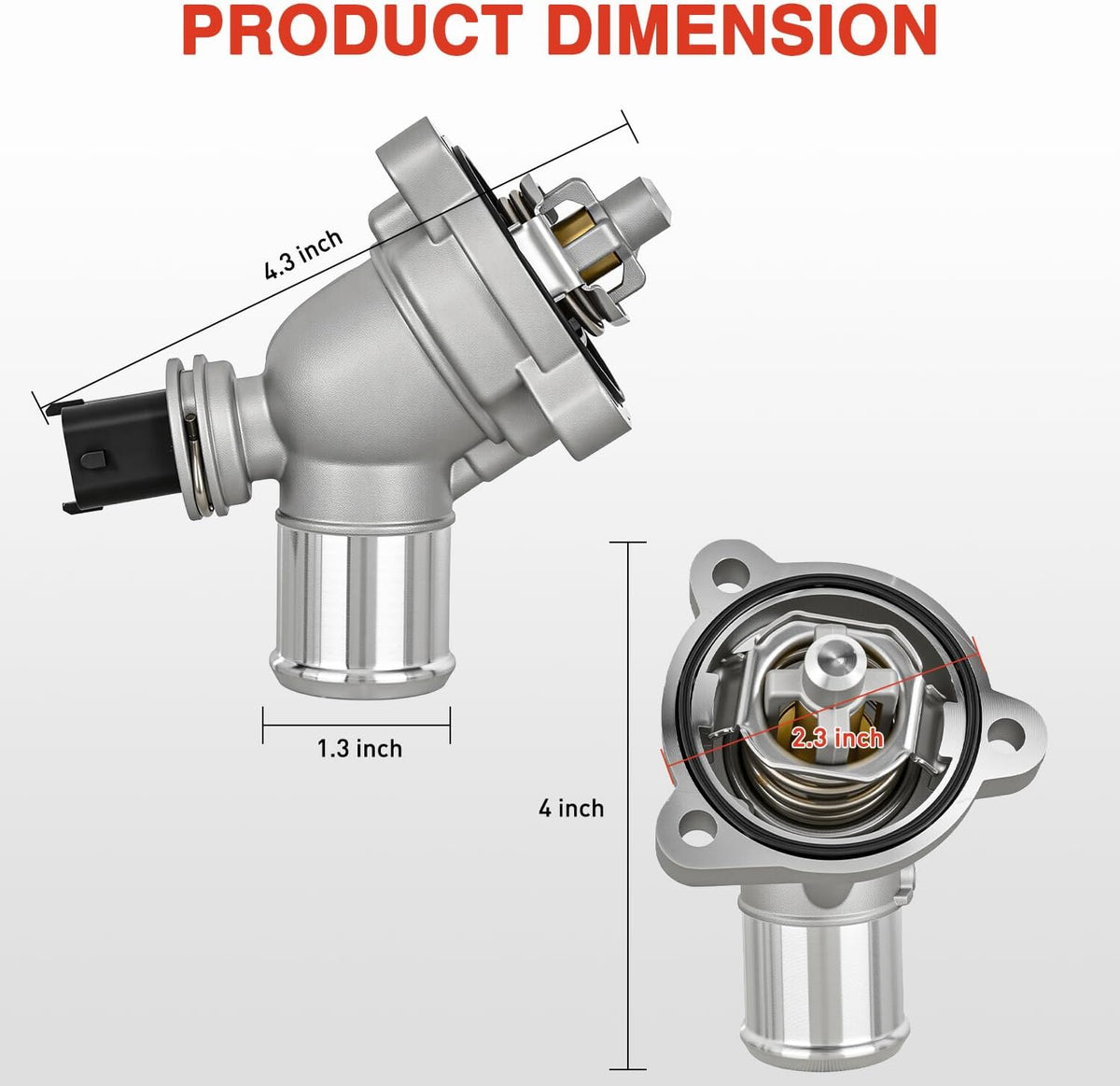 Aluminium Thermostat Housing Assembly Compatible with Chevrolet Chevy Spark 1.2L 2013 2014 2015 Engine Coolant Thermostat Housing for Car 96988257 25192923 902-753 131-189 9698-8257 2519-2923