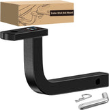 Trailer Hitch Ball Mount Fits 1-1/4 Inch Receiver Square | with 1/2 Inch Hitch Pin Clip 2000 lbs 5 Inch- Rise 3/4 Inch- Hole Gloss Black Powder Coat