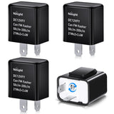4PCS Flasher Relay Adjustable 2 Pin Electronic Blinker Relay 12V Fixes Motorcycle Turn Signal and Hazard Warn Hyper Blink Flash or No Flash for LED and Halogen Bulbs