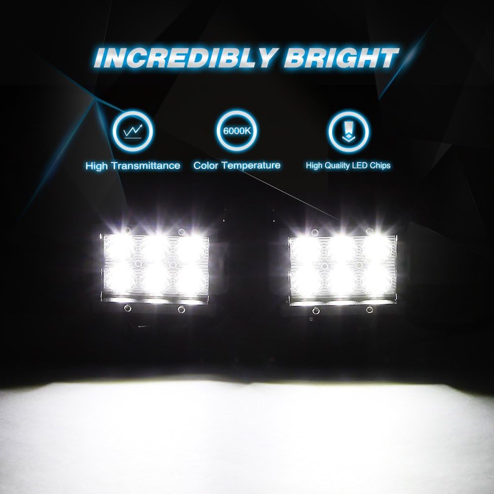 12 Inch Roof Top Strobe Lights 48LED Amber Hazard Light Emergency Safety Warning LED Flashing Light Bar Magnetic Mount for 12V 24V Cars Trucks Tractors Snow Plows Construction vehicles (White)