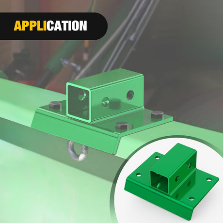 Bolt on Tractor Bucket 2 inch Towing Receiver Adapter 5/8 InchPin Hole Class 3 Trailer Hitch 12000 LBS Work Well for Tractor Buckets Green