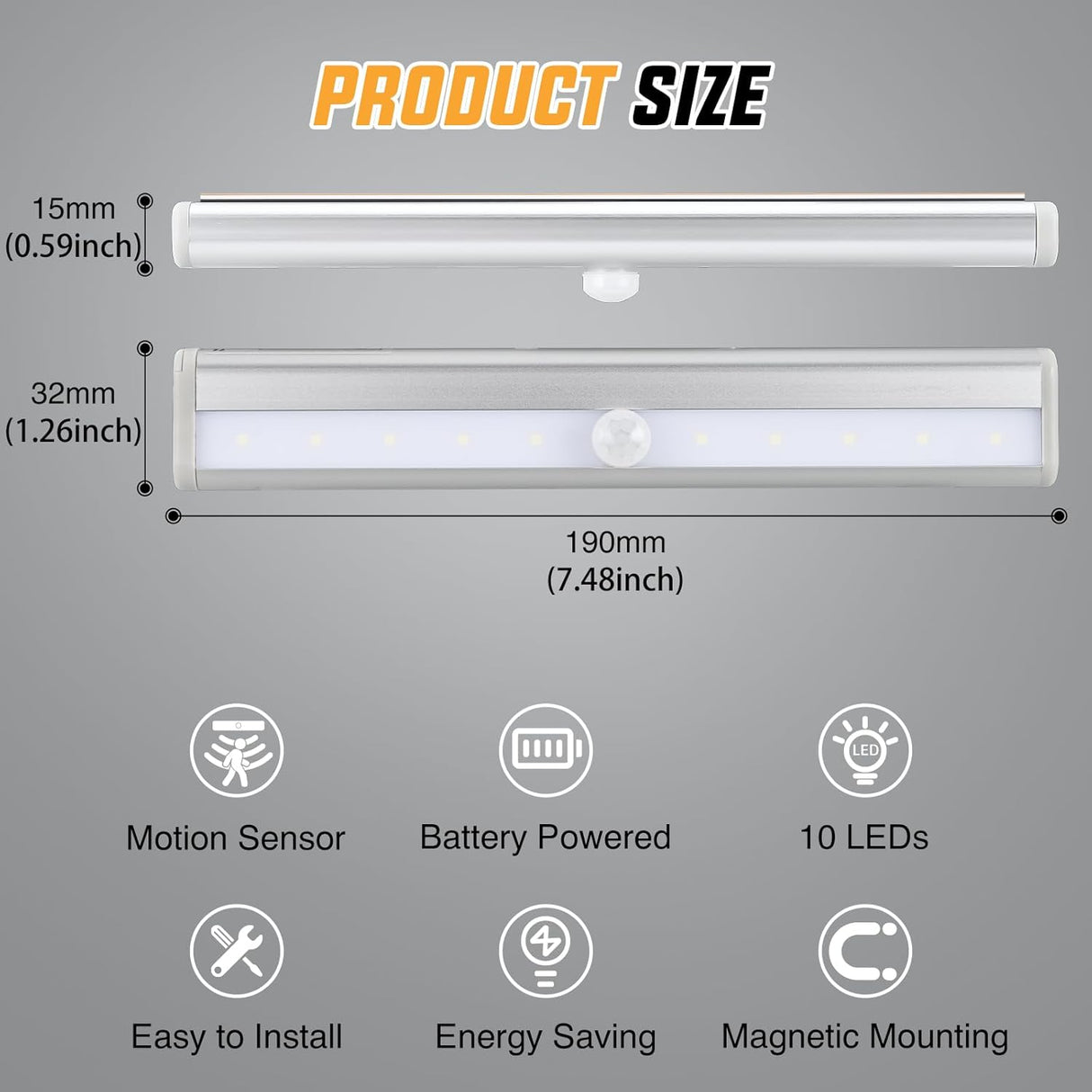 RV Step Lights 3PCS Motion Sensor Activated LED Bar RV Exterior Lights Battery Operated Wireless Magnetic Stick Strip Lighting for Motorhome Travel Trailers Camper Under Cabinet Step Tent