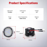 2PCS LED Side Mirror Puddle Lights Compatible with Ford F-150 Explorer Edge Fusion Expedition Taurus X Ranger Flex Mustang Lincoln Navigator MKX Mercury Sable (2003-2024),6000K White