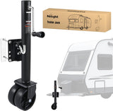 Trailer Jack with Wheel 1500 LBS 12 Inch Vertical Travel Swivel Bolt-on Heavy Duty Trailer Tongue Jacks Wheel Alloy Steel Utility Boat Trailers Stabilizer Jack Stand for Trailers RV Camper Black