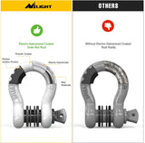 3/4 Inch D Ring Anti-Theft Shackle Tow Hook Jeep Truck SUV ATV UTV | Off Road Recovery Gear 19T 41,887 lbs Break Strength 4.75T WLL Rust-Resistant Anti-Rattle Isolators Heavy Duty White 2pack