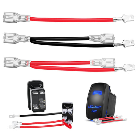 2 PCS 5 Pin Rocker Switch Jumper Wires Set for 5Pin Toggle On/Off Rocker Switch Wiring fot Automotive Polaris Ranger RZR ATV Console Switch Install 1 Set Switch Not Included