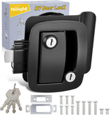 RV Door Lock Replacement with Paddle Deadbolt 100% Zinc Alloy Entry Locks Handle Latch 4 Keys Heavy Duty Enclosed Camping Locking Kit Fits RVs Campers Travel Trailers Horse Cargo Haulers