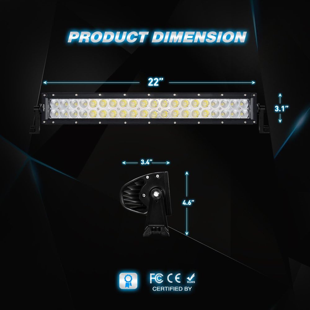 LED Light Bar LED Light Bar 20Inch 120W Spot Flood Combo LED Driving Lamp Off Road Lights LED Work Light for Trucks Boat Jeep Lamp,2 Years Warranty