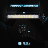 LED Light Bar LED Light Bar 20Inch 120W Spot Flood Combo LED Driving Lamp Off Road Lights LED Work Light for Trucks Boat Jeep Lamp,2 Years Warranty