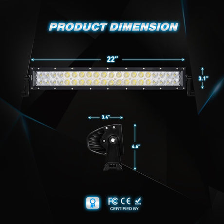 LED Light Bar LED Light Bar 20Inch 120W Spot Flood Combo LED Driving Lamp Off Road Lights LED Work Light for Trucks Boat Jeep Lamp,2 Years Warranty