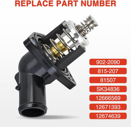 Thermostat Housing Assembly Fit for Cadillac Escalade 2015-2020 Chevy Silverado Tahoe Suburban GMC Sierra Yukon 2014-2020 Engine Coolant Thermostat Housing for Car 902-2090 815-207 12674639