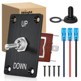 Heavy Duty Momentary Toggle Switch Waterproof 3 Pin 3 Position (ON)-Off-(ON) SPDT 12V DC 30A with Up-Down Mounting Panel and Weatherproof Cap Cover for Auto Car Marine Boat Automotive