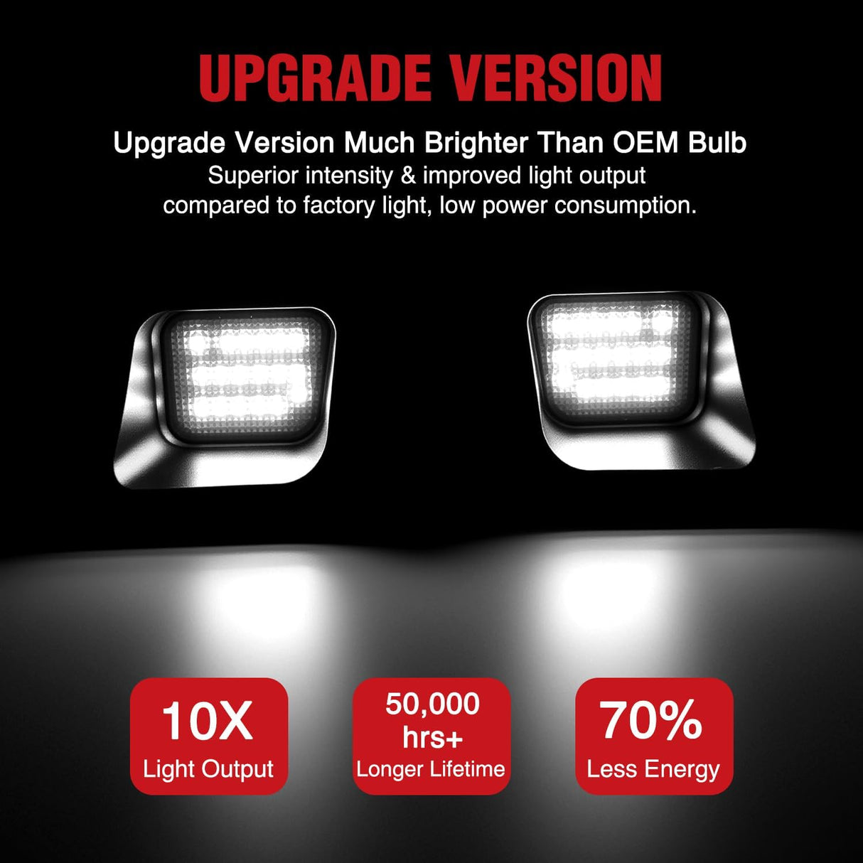License Plate Lights Compatible with 2003 2004 2005 2006 2007 2008 2009 2010 2011 2012 2013 2014 2015 2016 2017 2018 Dodge Ram with Smoke Lens Black housing 6000K White 2PCS Pack