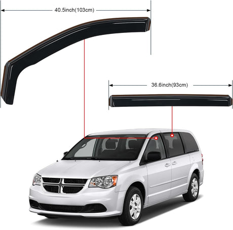 in Channel Rain Guards for Grand Caravan 2008-2023, Chrysler Town Country 2008 2009 2010 2011 2012 2013 2014 2015 2016, Volkswagen Routan 2009-2012 Window Deflectors, Vent Window Visors-4PCS