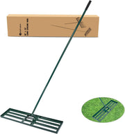 Lawn Leveling Rake 30 Inch for Soil Yard Leveling Rake with 30 Inchx10 Inch Ground Plate 72 Inch Steel Handle Effort-Saving Heavy Duty Ground Leveler Tool for Backyard Garden Farm Golf Course Landscaping