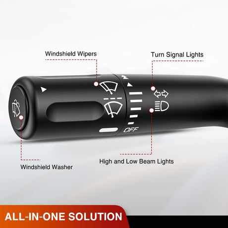 Turn Signal Switch Compatible with 2004 2005 Ford F150 Windshield Wiper Multifunction Combination Lever Switches
