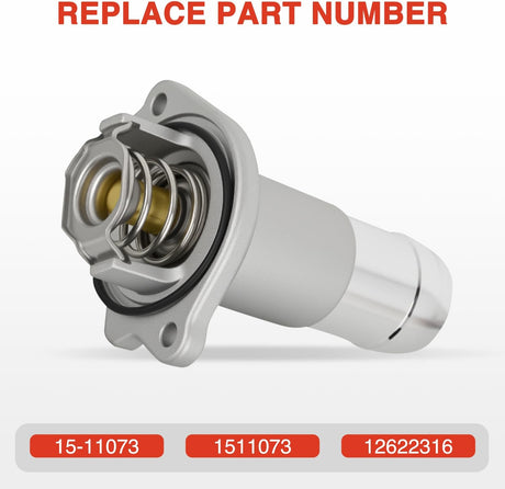 Aluminium Thermostat Housing Assembly Fit for Chevy Colorado GMC Canyon 04-12 Hummer H3T 06-10 Isuzu i-280 i-290 i-350 i-370 06-08 Engine Coolant Thermostat Housing for Car 15-11073 12622316