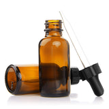 Amber Glass Bottles for Essential Oils with Glass Eye Dropper 30 ml (1oz) for Essential Oils, Chemistry Lab Chemicals, Colognes & Perfumes (12 Pack)