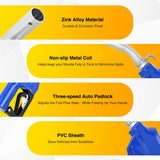 1 Inch NPT Fuel Nozzle with Fuel Hose Swivel, High Flow Auto Shut Off Gas Pump Transfer Refilling Nozzle with Adjustable Speed Padlock for Gasoline, Kerosene, Diesel