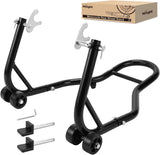 Universal Motorcycle Rear Wheel Stand Lift 850lbs with U + L Fork for Suzuki Yamaha Honda Kawasaki, Black