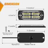 4PCS 24LED Emergency Strobe lights 12V 24V White Surface Mount Grille Hazard Safety Warning Light Sync Feature Side Flashing Marker Flash for Car Truck Campers