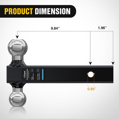 Trailer Hitch Ball Mount, 2 Inch, 2-5/16 Inch Balls, Fits 2 Inch Square Receiver, 10,000 lbs