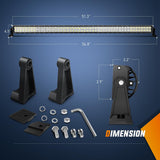 52 Inch 300W Double Row Spot Flood LED Light Bar | 14AWG Wire 5Pin Switch Nilight