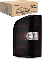 Taillight Assembly Compatible with 2007 2008 2009 2010 2011 2012 2013 2013 2014 Chevy Silverado 1500 2500HD 3500HD 07-13 GMC Sierra 3500HD Rear Lamp Tail Light Replacement Dark Red Driver Side