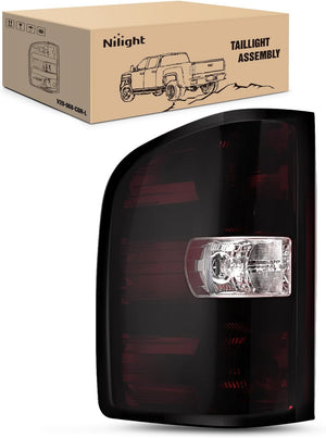 Taillight Assembly Compatible with 2007 2008 2009 2010 2011 2012 2013 2013 2014 Chevy Silverado 1500 2500HD 3500HD 07-13 GMC Sierra 3500HD Rear Lamp Tail Light Replacement Dark Red Driver Side